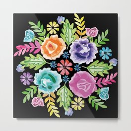 Mexican flower bouquet oaxaca tehuana colorful embroidery Metal Print | Mexicanfabric, Mexicanamerican, Mexicanstyle, Flowers, Latin, Embroidery, Embroideredfabric, Folkart, Mexicandecoration, Oaxaca 