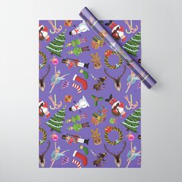 The Elements of Christmas (Pattern) (Purple) Wrapping Paper
