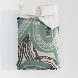 Sage green thylacine stripe pattern Comforter