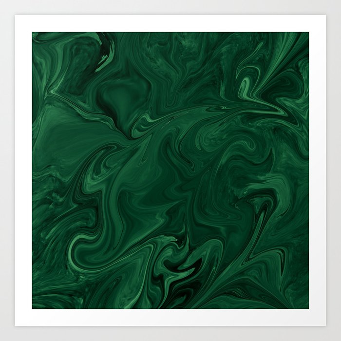 Modern Cotemporary Emerald Green Abstract Art Print By