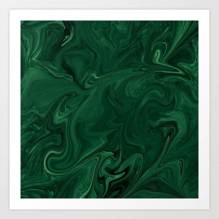 Modern Cotemporary Emerald Green Abstract Art Print