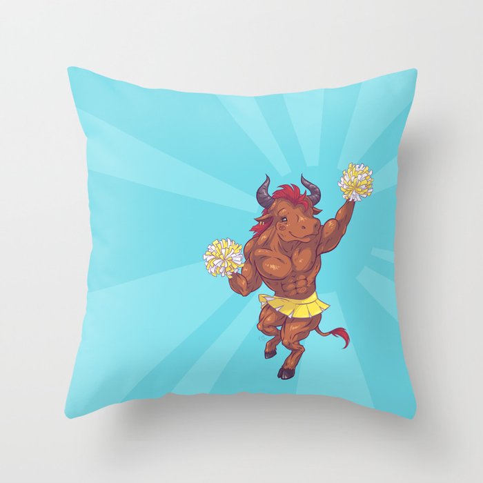 Minotaur Cheer Throw Pillow