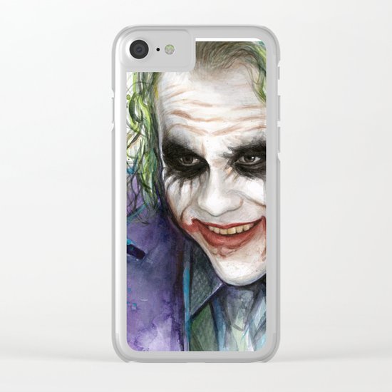 Joker Why So Serious Watercolor Clear iPhone Case