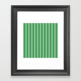 Clover Green Summer Cabana Beach Picnic Stripes Framed Art Print