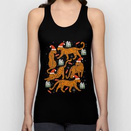 Fashionable cats with Christmas hats and gifts in fuchsia pink background  Tank Top | Abstract, Red Lips, Leopard, Gift, Cat, Tiger, Pattern, Christmas, Animal, Painting 