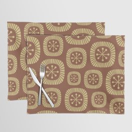 Mid-Century Modern Atomic Abstract Composition 245 Brown and Cream Placemat