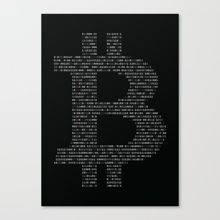 Bitcoin Binary Black Canvas Print