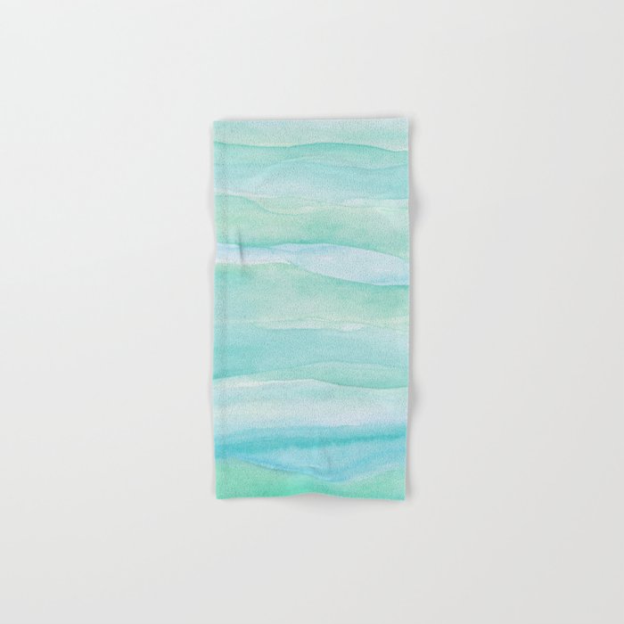 Ocean Layers - Blue Green Watercolor Hand & Bath Towel