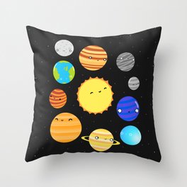 The Solar System Throw Pillow