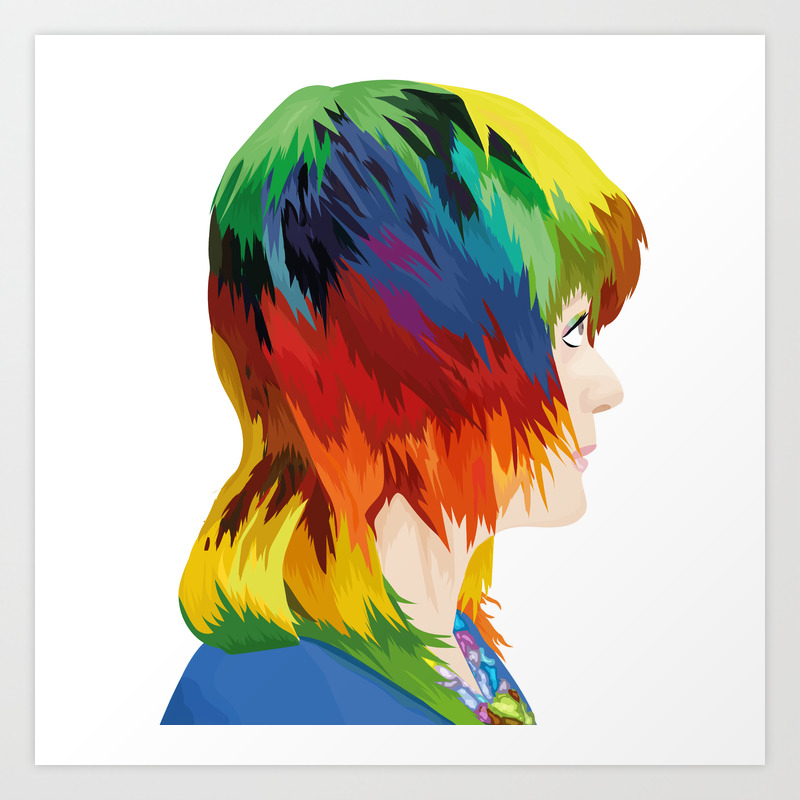 Rainbow Hair Art Print by Dulce Velasco | Society6