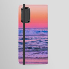 Pink Sunset Sea, Ocean Waves Android Wallet Case