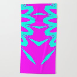 The Modern Flower Fushia & Turquoise Beach Towel