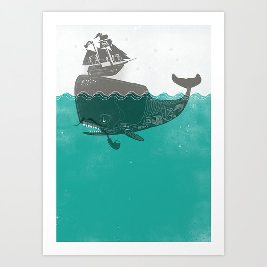 Belly of the Whale - Hipster Edition (with pirates) Art Print