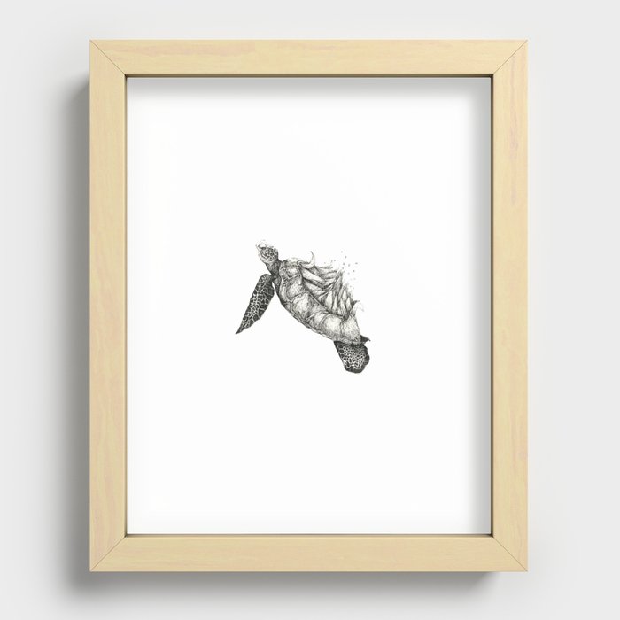 turtle - pen art Recessed Framed Print