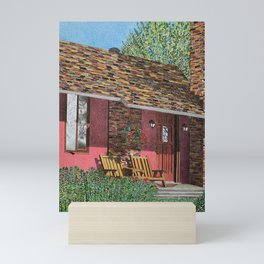 Summer landscape in colored pencil Mini Art Print