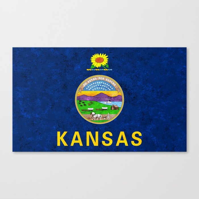 Flag of the American State of Kansas Canvas Print