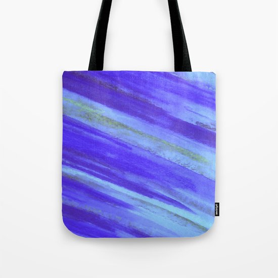 WASHED UP - Bold Blue Stripes Abstract Watercolor Painting Colorful Fun Surfer Ocean Waves Tote Bag