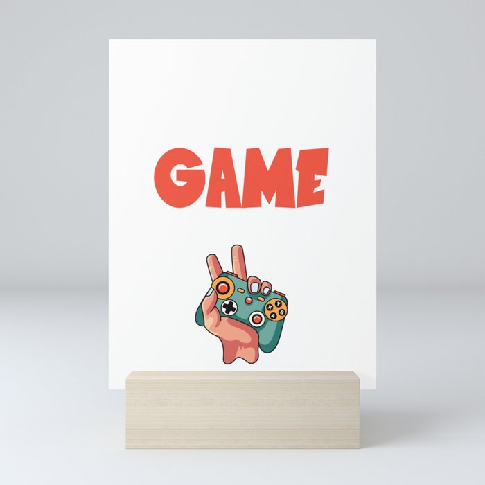 Eat Sleep Game Repeat gamer Mini Art Print