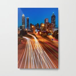 Atlanta City Skyline From Jackson Street Bridge Metal Print | Eveningview, Lighttrails, Unitedstates, Northamerica, Interstate, Cityscapeprint, Downtownatlanta, Jacksonstreet, Cityprints, Gregoryballos 