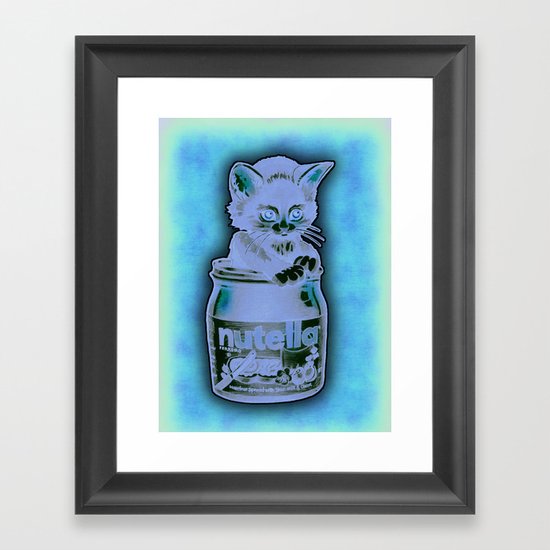 Kitten Loves Nutella Framed Art Print