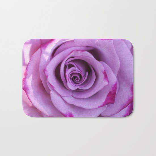 Heart of a rose I - Pink and purple Roses flowers Bath Mat