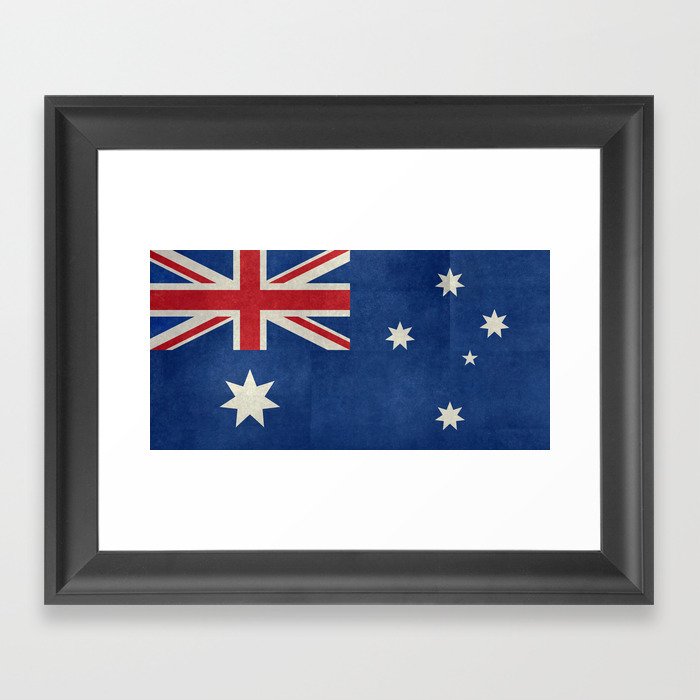 Australian flag, grungy version Framed Print by Bruce Stanfield | Society6