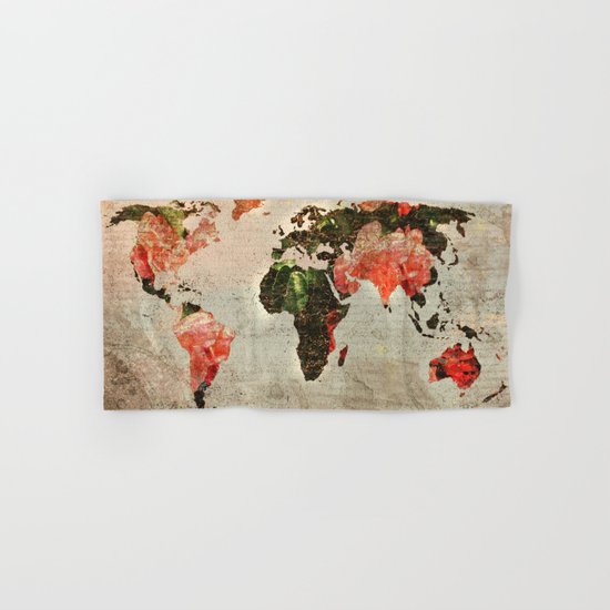 Vintage World Map Hand & Bath Towel