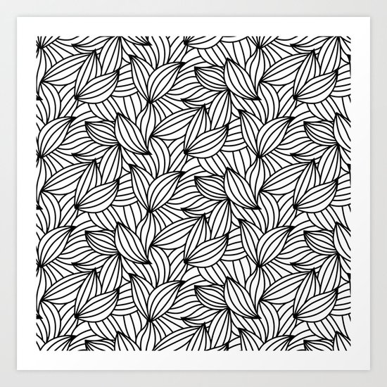 Abstract Lines Pattern Design 2 - Leaf Art Print