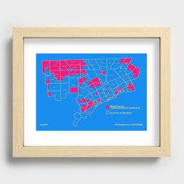 Map: Detroit Future City "Neighborhoods" Recessed Framed Print