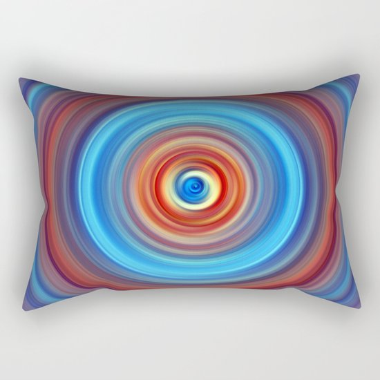 Vivid Blue and Orange Swirl Rectangular Pillow