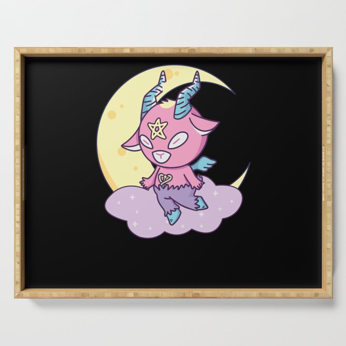 Kawaii Pastel Colors Gothic Cute Goth Goat Serving Tray