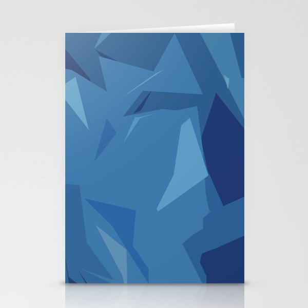 Blue Abstract Map Stationery Cards