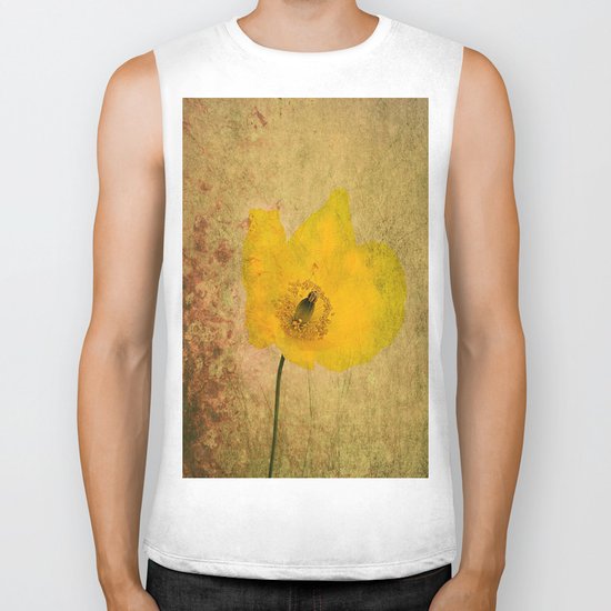 Antique Yellow Flower Biker Tank