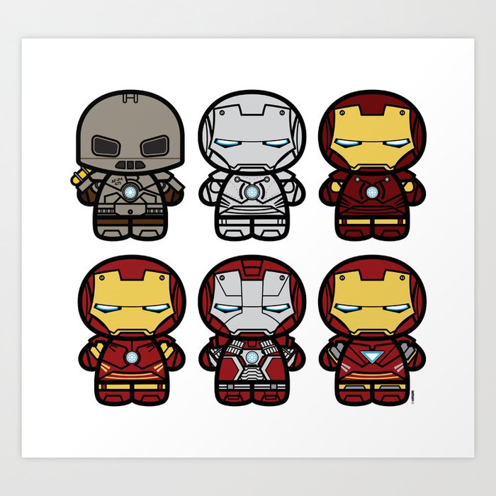 Chibi Fi Iron Man Movie Armory Art Print By Eozen Society6