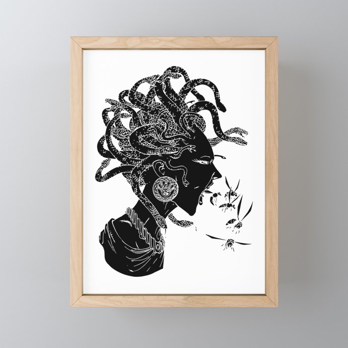 Black Medusa Framed Mini Art Print