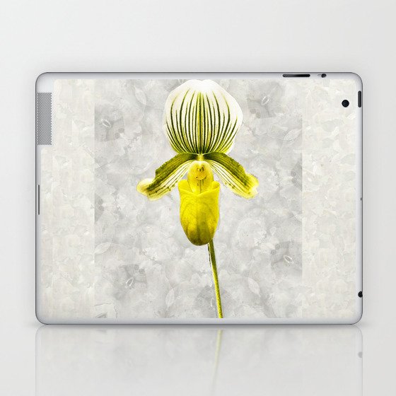 Yellow Lady - Yellow and Gray Floral Botanical Art Laptop & iPad Skin