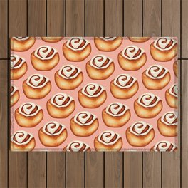 Cinnamon Roll Pattern - Pink Outdoor Rug