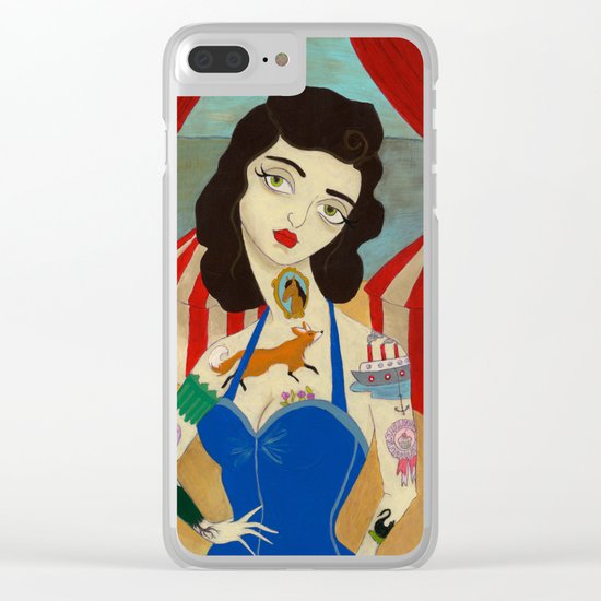 Tattooed Lady Clear iPhone Case