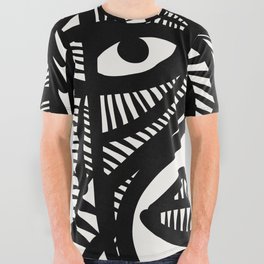 Black and White Cubist Self Portrait of the Artist by Emmanuel Signorino  All Over Graphic Tee