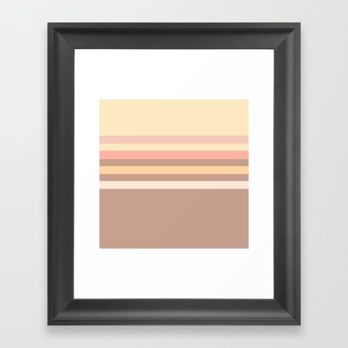 Taina - Nude Retro Stripes Colourful Art Design  Framed Art Print
