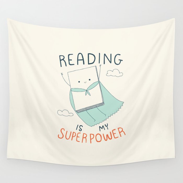 Reading is My Superpower Wall Tapestry