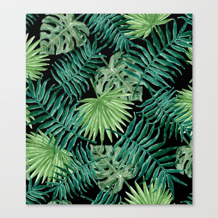 TROPICAL PLANT LEAF PATTERN. Canvas Print