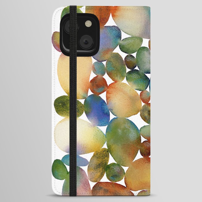 Abstract Iridescent Pebbles iPhone Wallet Case