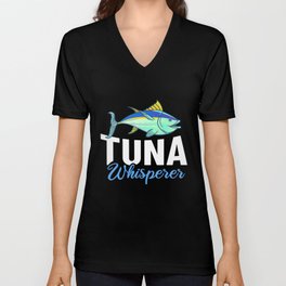 Red Tuna Fish Bluefin Fishing Salad V Neck T Shirt