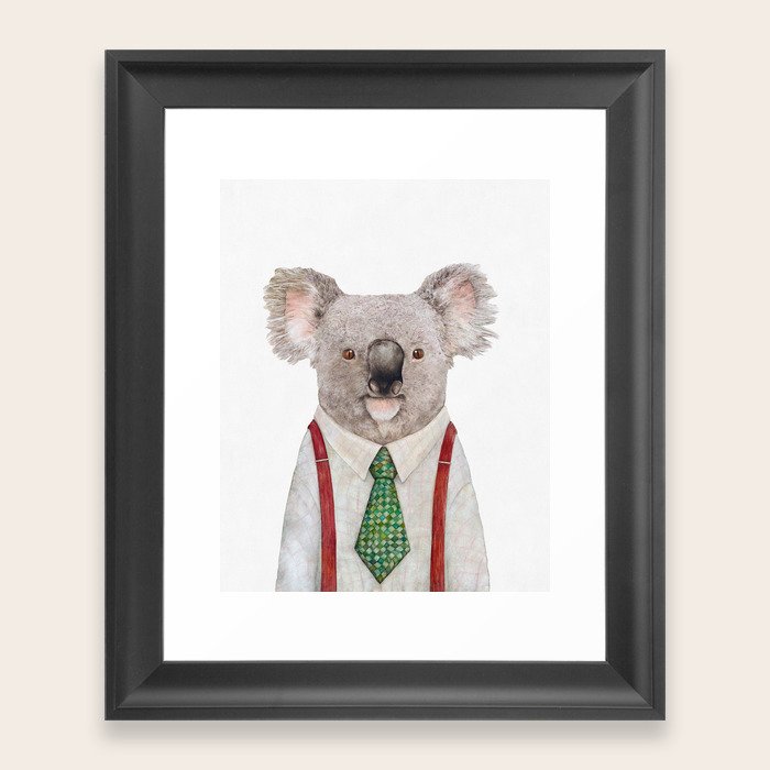 Koala Framed Art Print by Animal Crew Society6