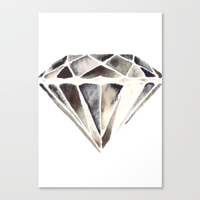 Monotone Diamond Canvas Print