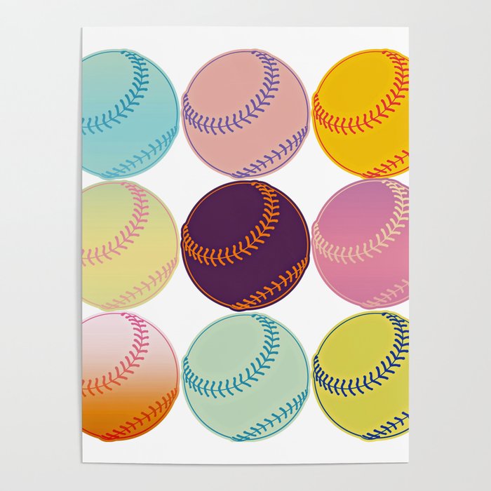 Pop Art Baseballs Poster