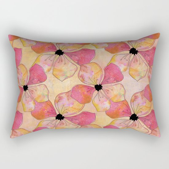 Floral watercolor pattern in pastel tones Rectangular Pillow
