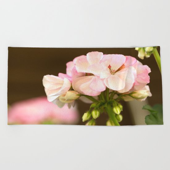 Soft Pink Petals Beach Towel