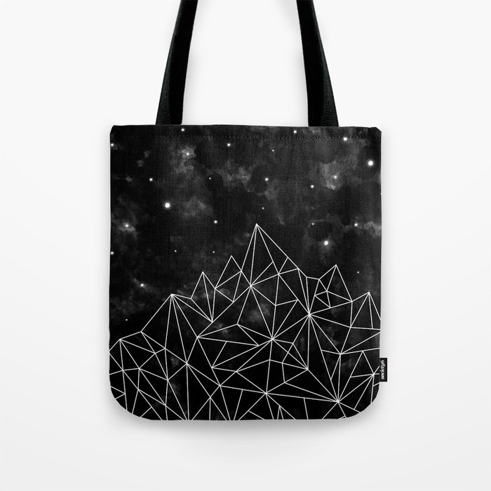 geometric mountain black & white Tote Bag